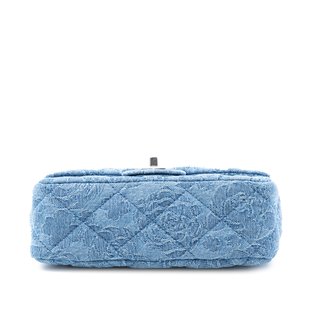Pre-Loved Chanel Mini Quilted Denim Camellia Sweetheart Flap - Picture 3 of 7